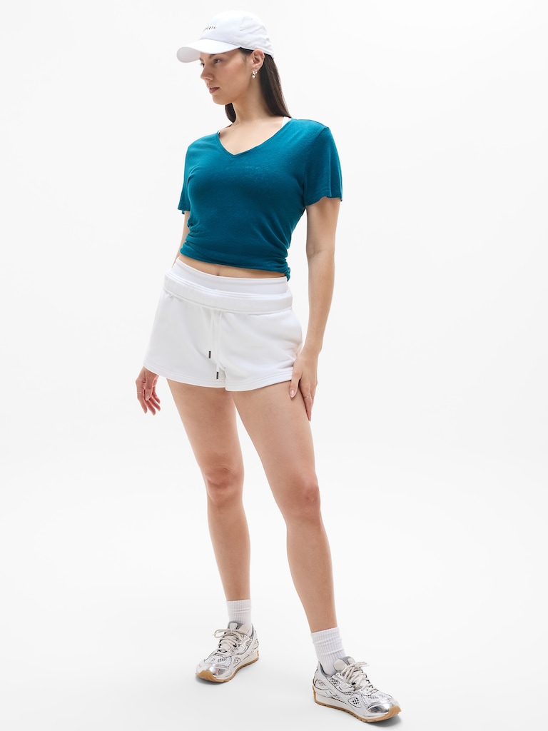 Getaway Linen Blend V-Neck Tee