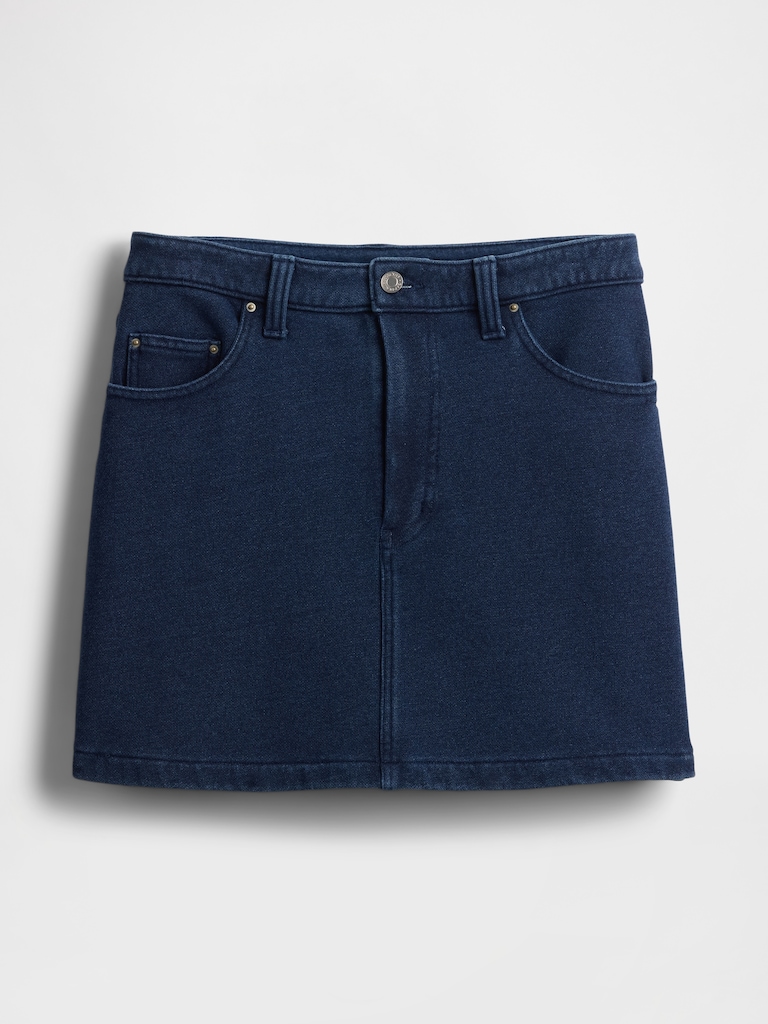 French Terry Denim Skirt