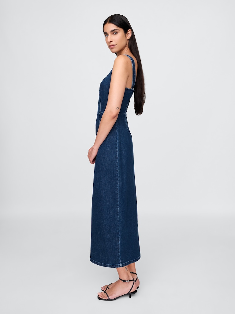 Denim Bodycon Midi Dress