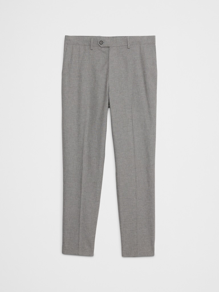 Linen-Blend Mini Houndstooth Suit Trouser