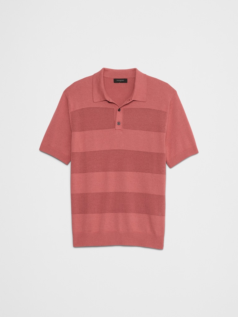 Mesh Striped Polo