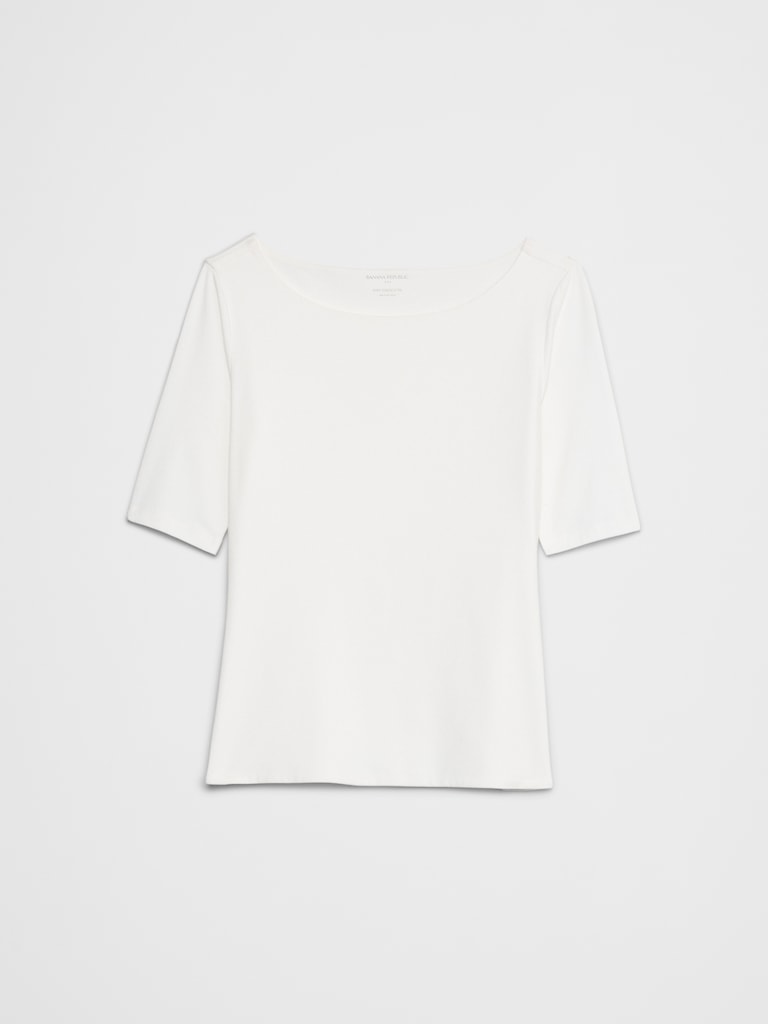 Soft Stretch Elbow-Sleeve Top