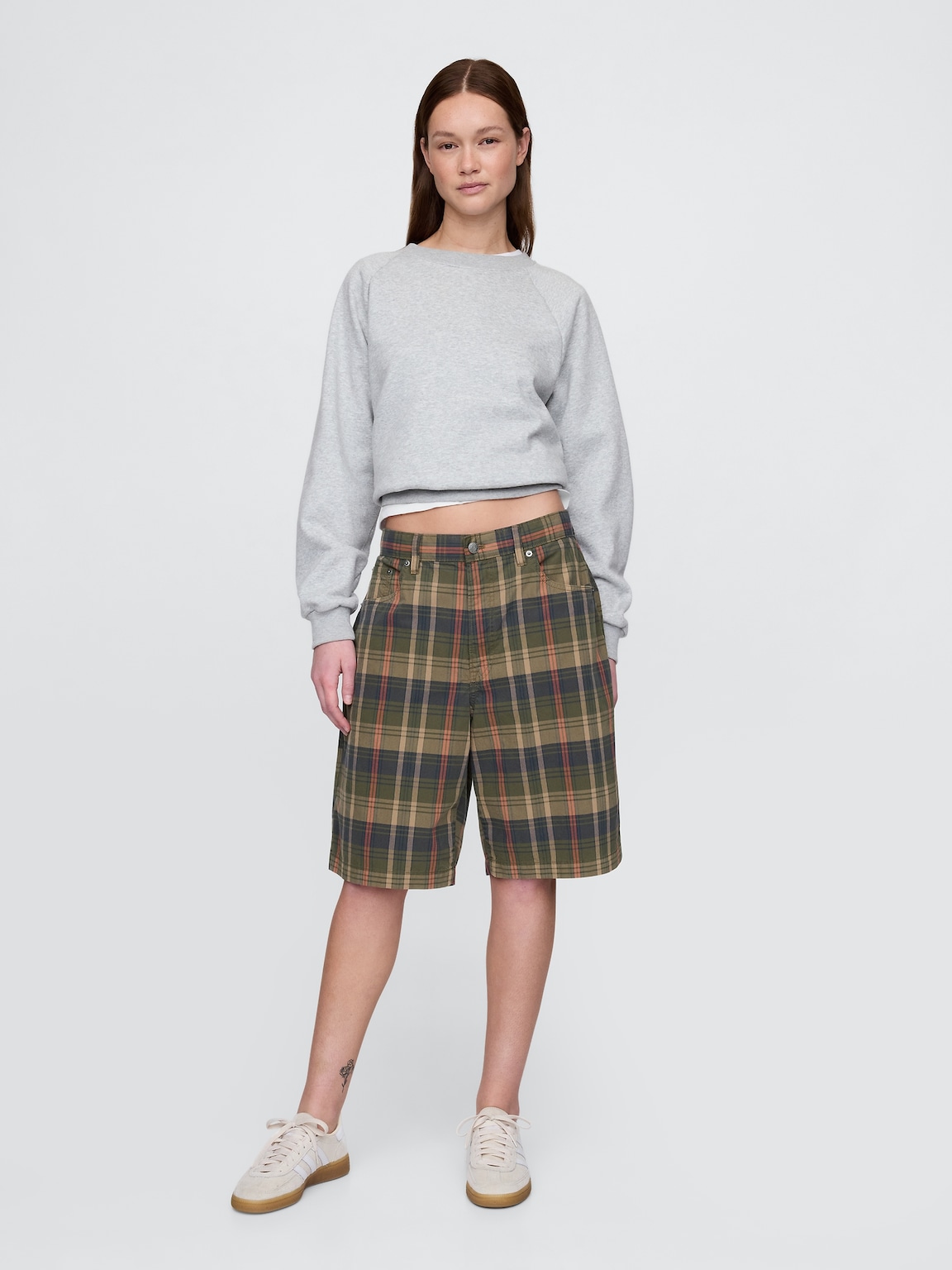 Relaxed Plaid Canvas Shorts