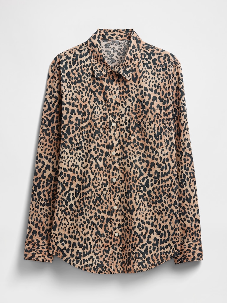 Linen-Blend Easy Shirt