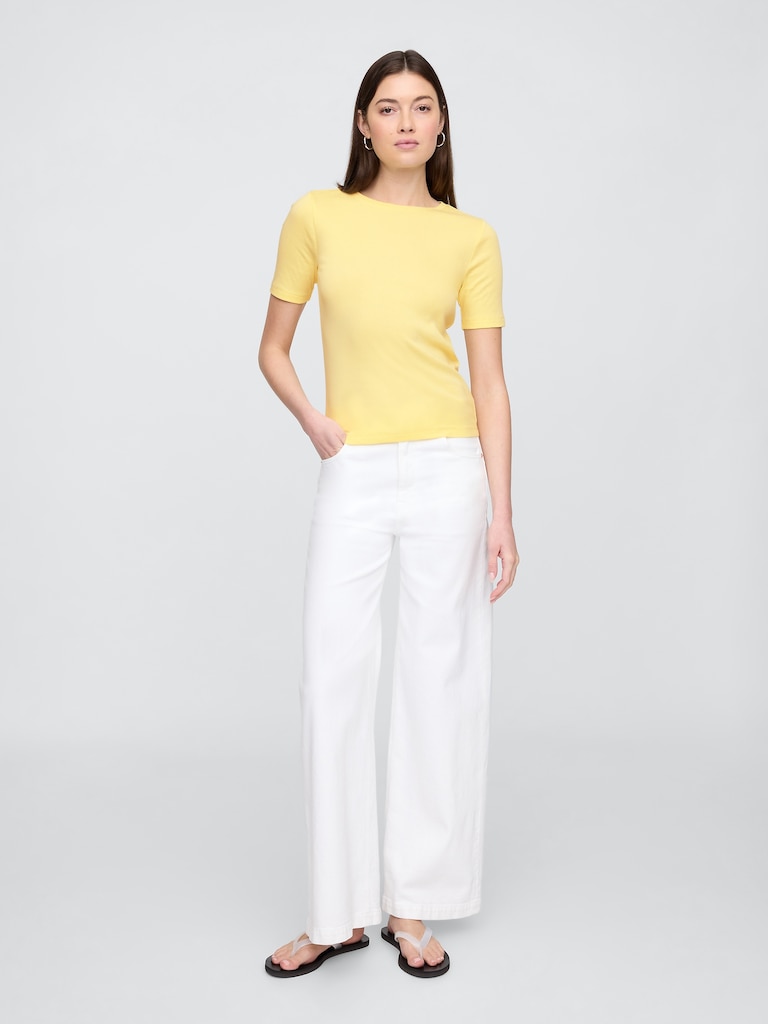 Modern Ribbed Crewneck T-Shirt