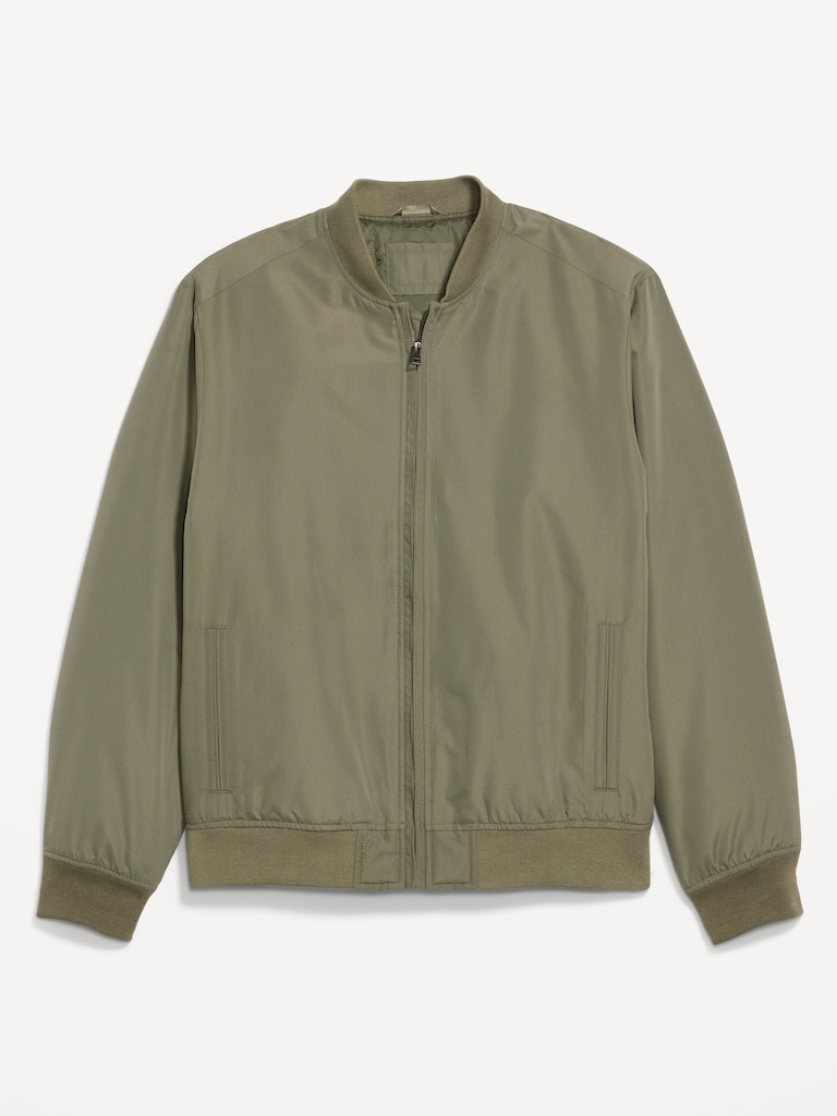 Water-Resistant Zip Bomber Jacket