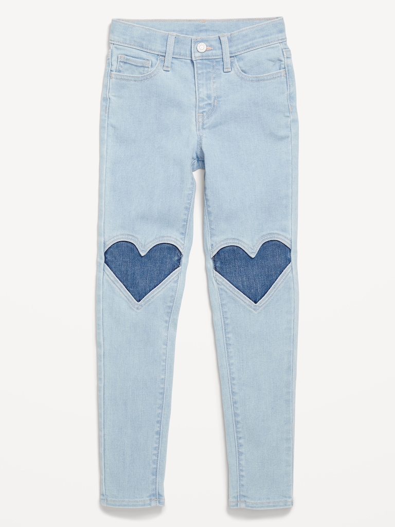 High-Waisted Rockstar 360° Stretch Knee-Patch Jeggings for Girls