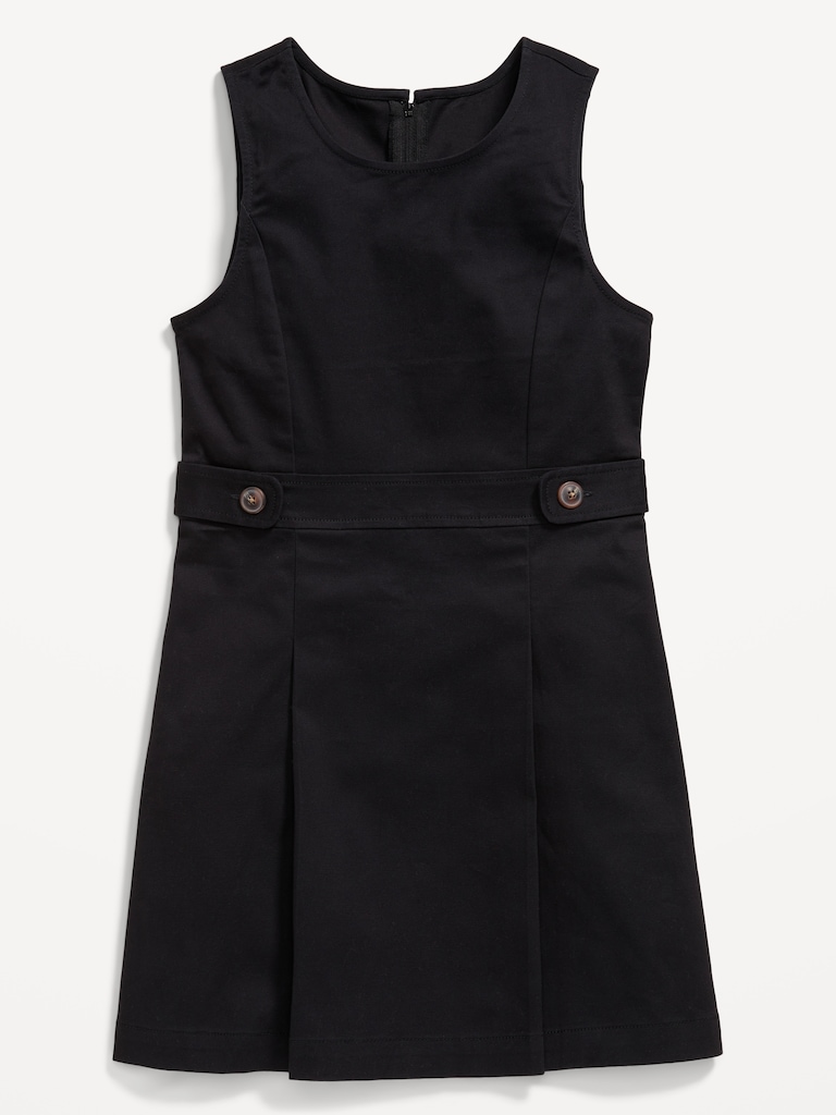 School Uniform Sleeveless Pleated Dress for Girls