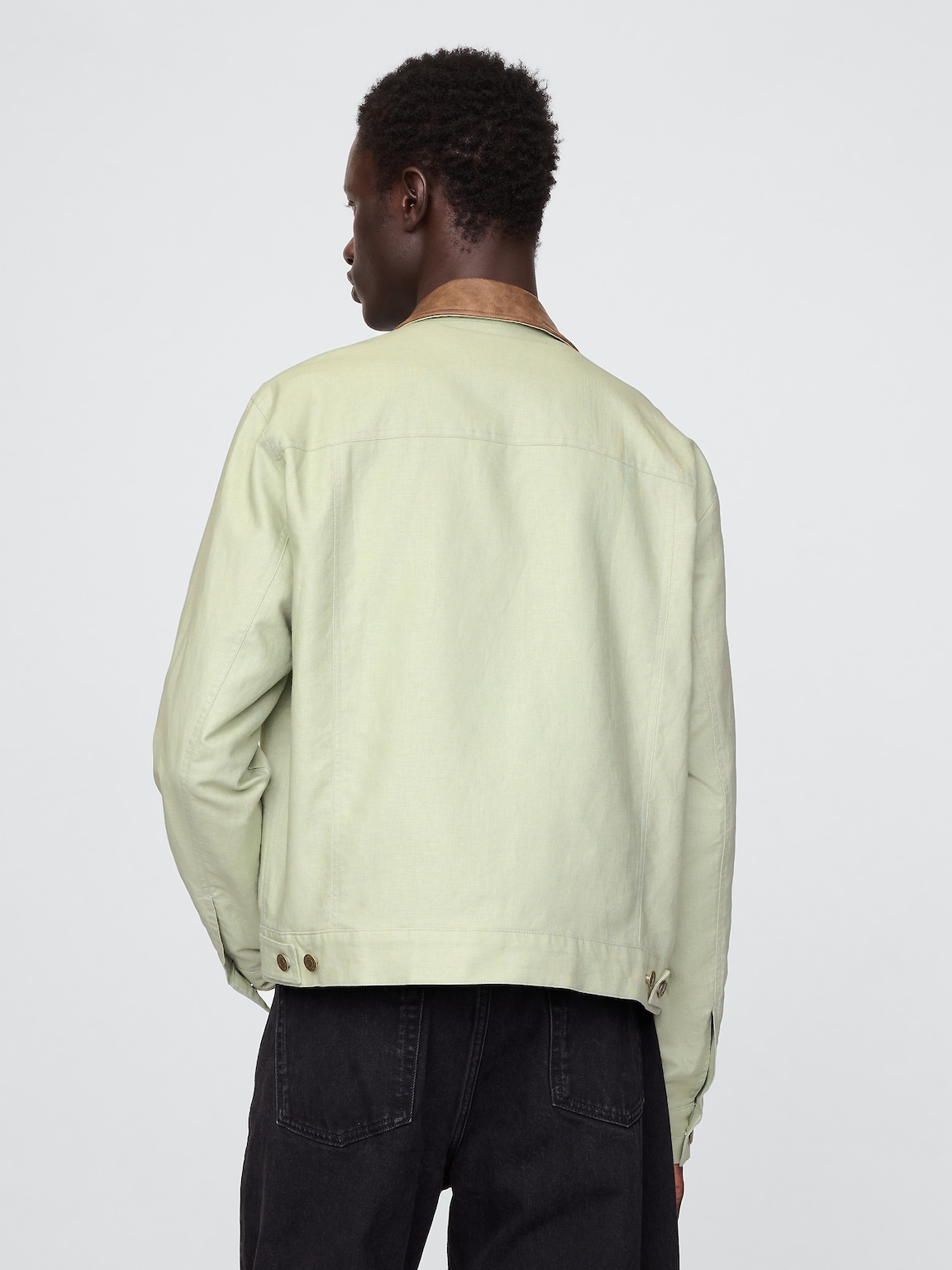 Linen-Cotton Trucker Jacket