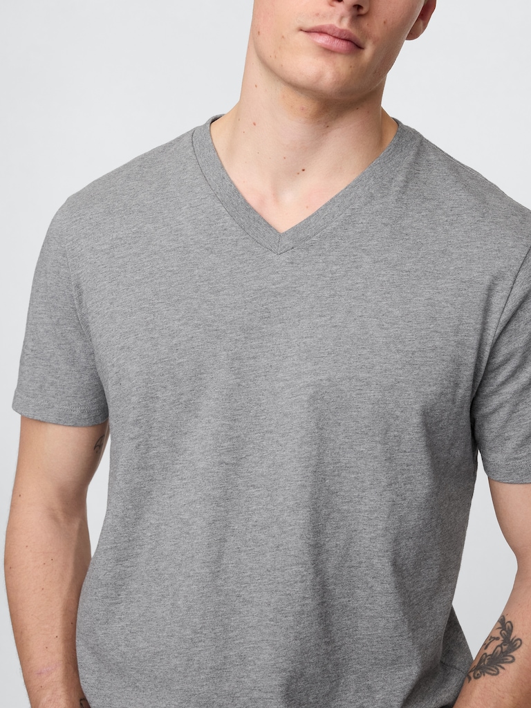 Cotton Jersey V-Neck T-Shirt