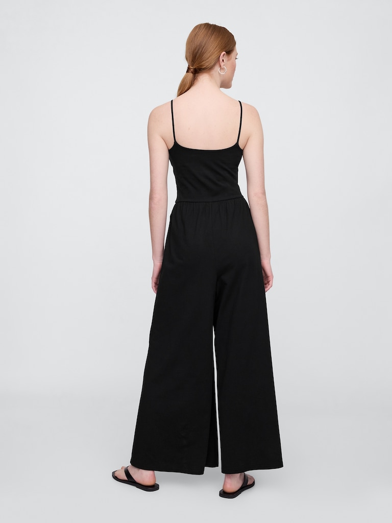 Stretch Jersey Wide-Leg Jumpsuit