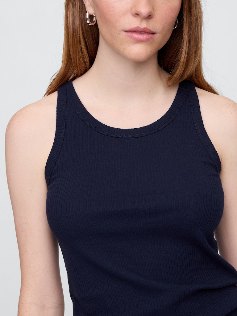 Ribbed Scoopneck Tank Top