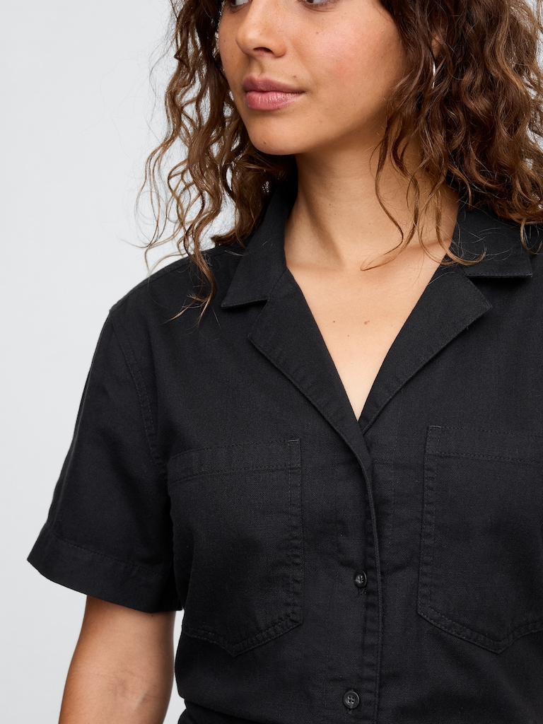 Relaxed Twill Utility Romper