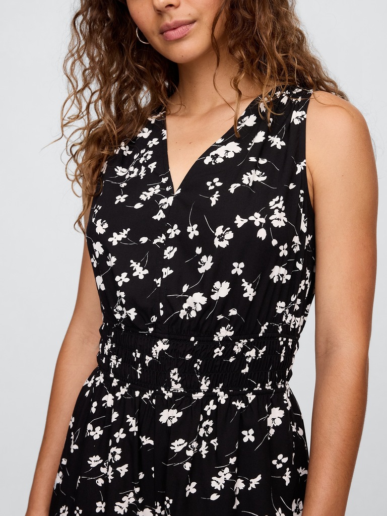 Smocked V-Neck Romper