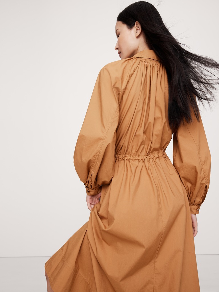 Cotton Poplin Midi Shirtdress