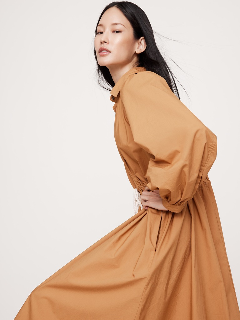 Cotton Poplin Midi Shirtdress