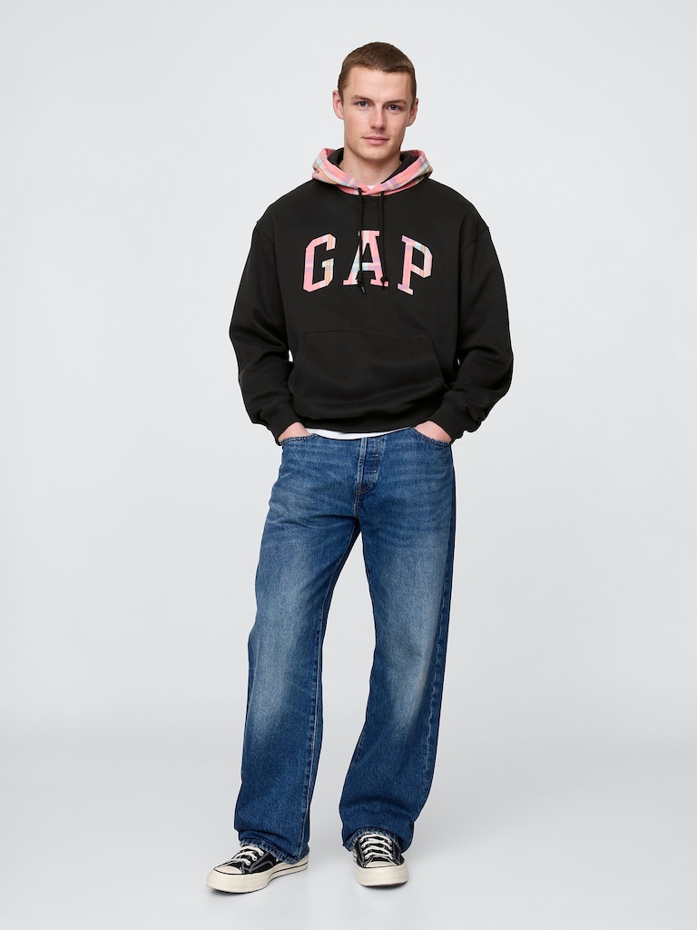 VintageSoft Plaid Arch Logo Hoodie