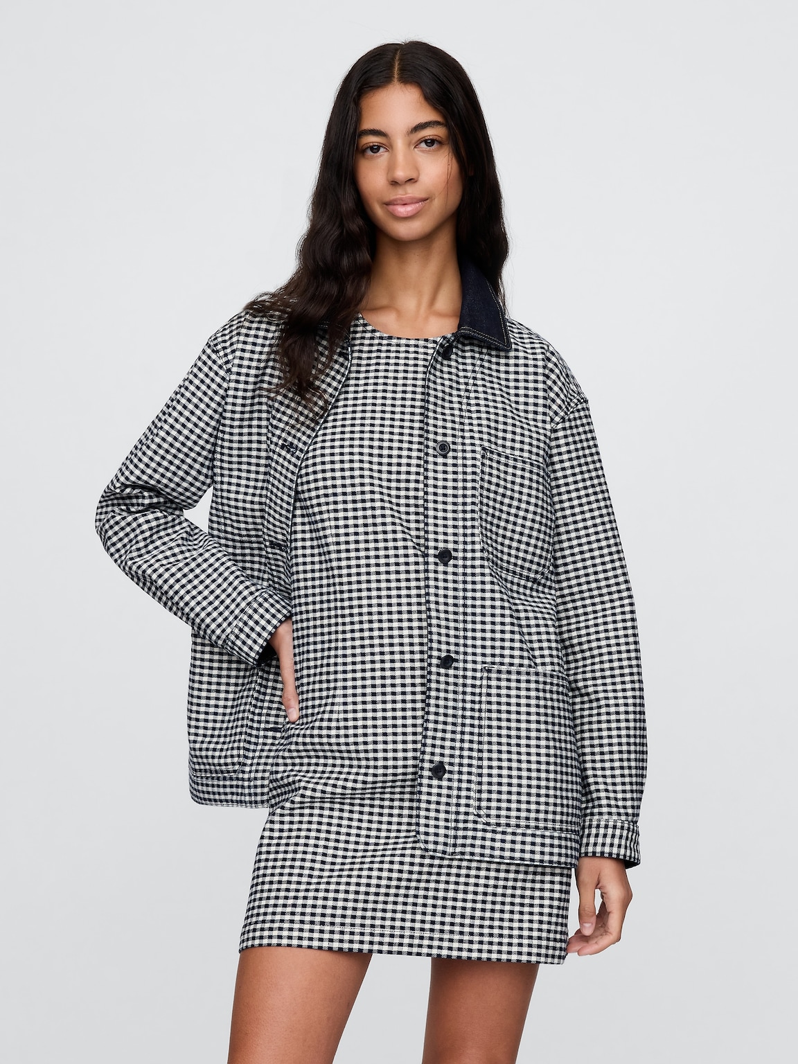 Gap × DÔEN Gingham Denim Jacket