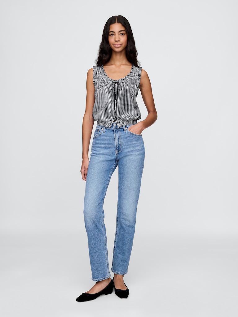 Gap × DÔEN Gingham Crop Tank Top