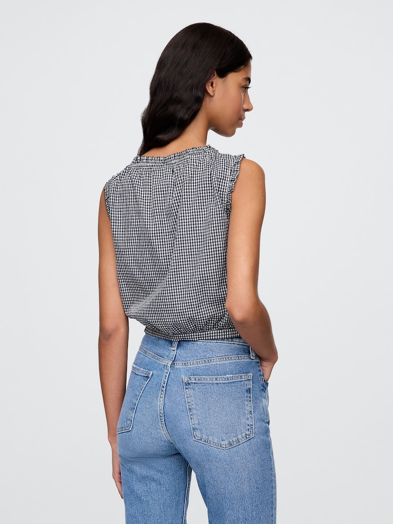 Gap × DÔEN Gingham Crop Tank Top