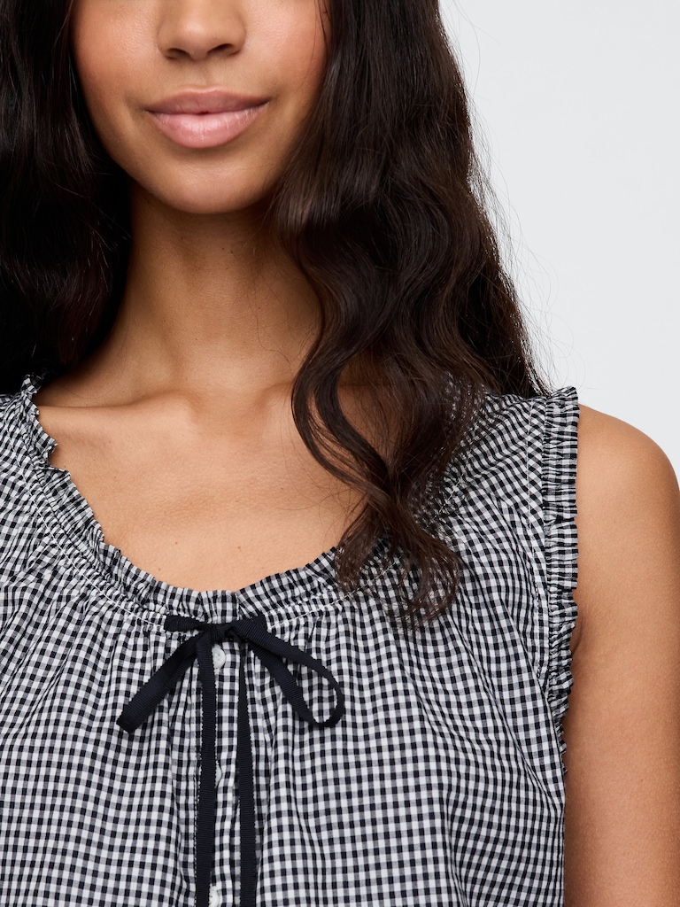 Gap × DÔEN Gingham Crop Tank Top