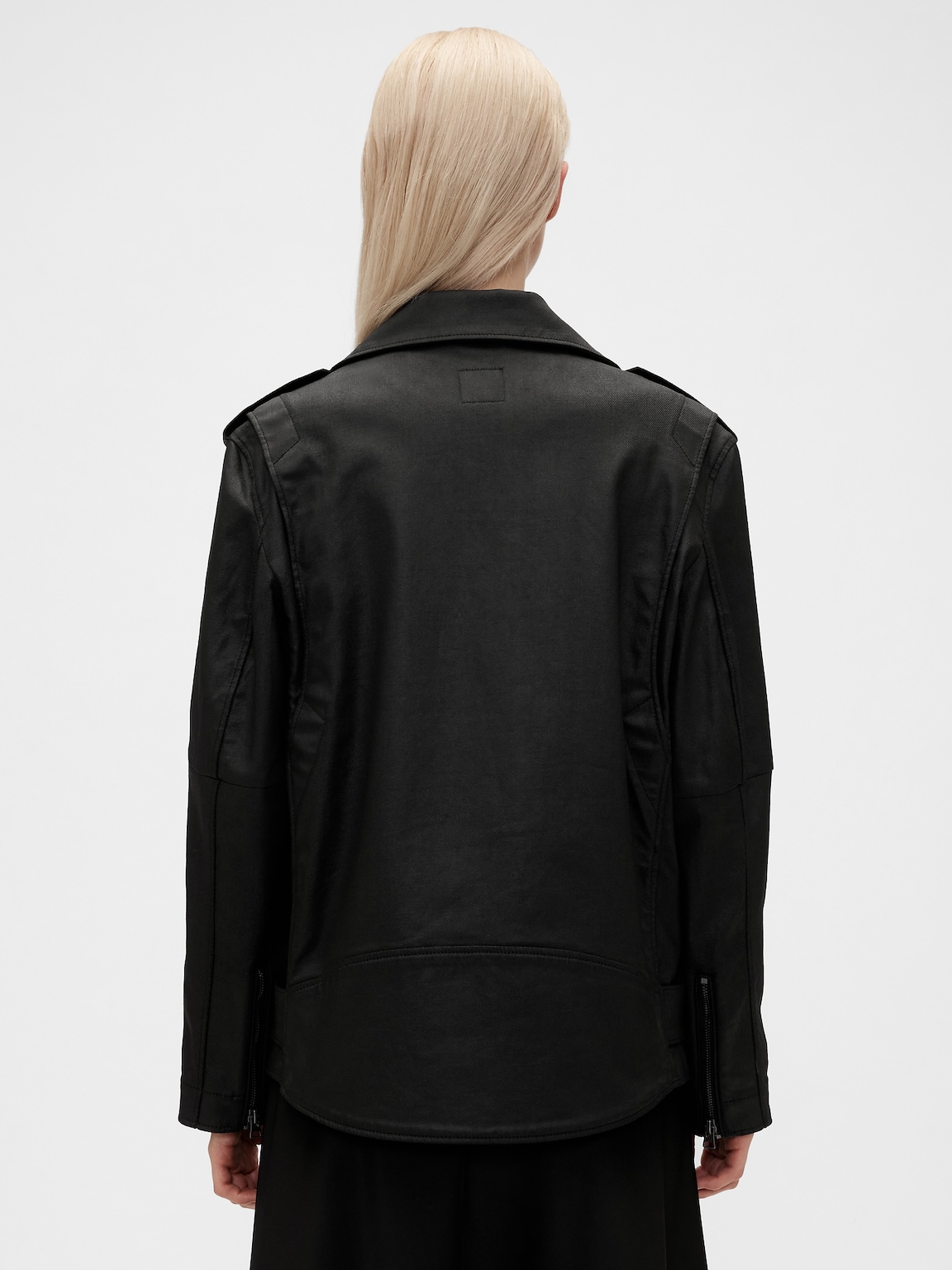 GapStudio Coated Denim Moto Jacket