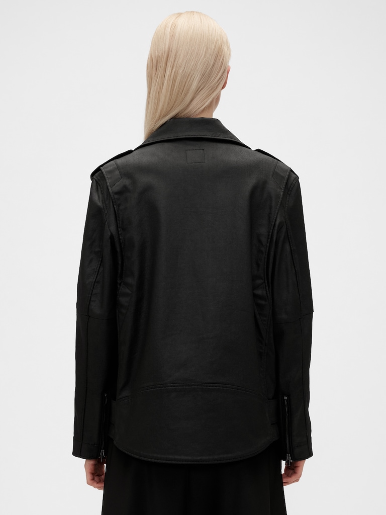 GapStudio Coated Denim Moto Jacket