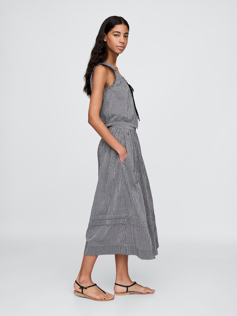 Gap × DÔEN Gingham Midi Skirt
