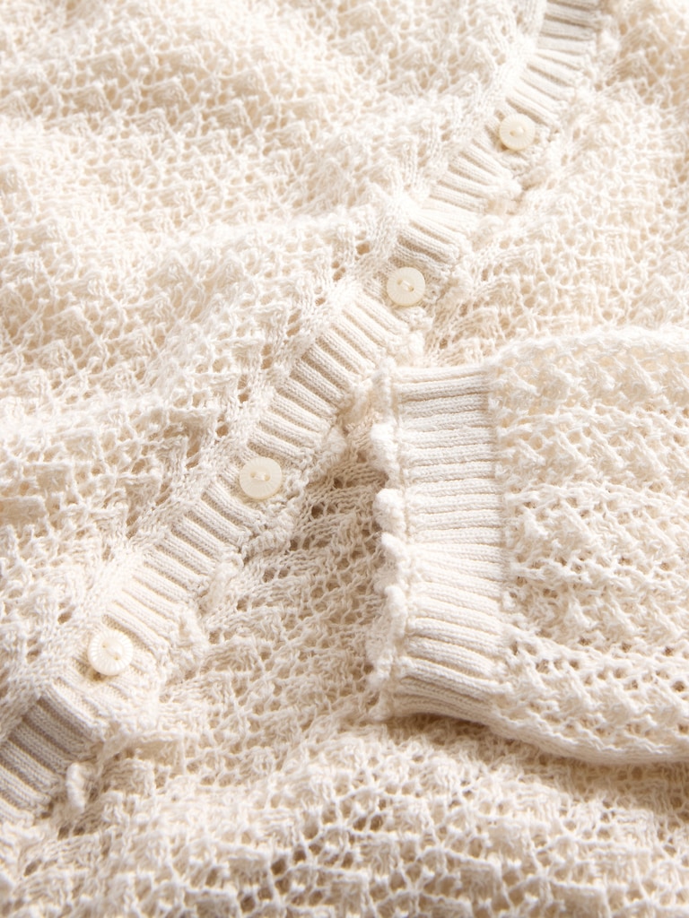 Gap × DÔEN Linen-Blend Pointelle Cardigan