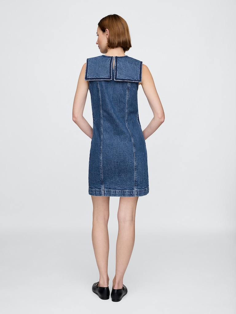 Gap × DÔEN Denim Sailor Mini Dress