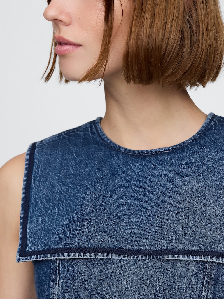 Gap × DÔEN Denim Sailor Mini Dress