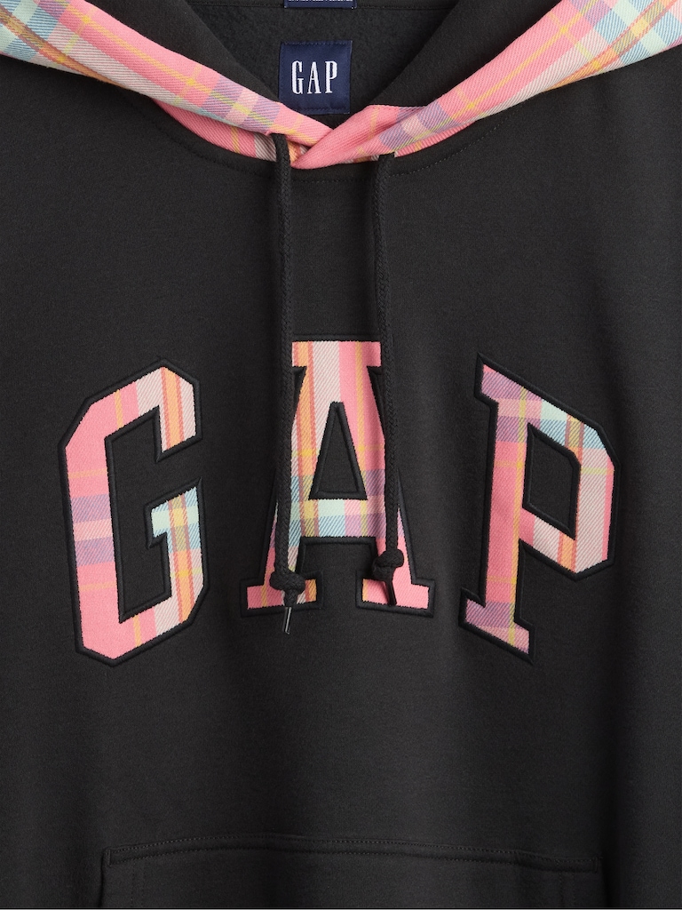 VintageSoft Plaid Arch Logo Hoodie