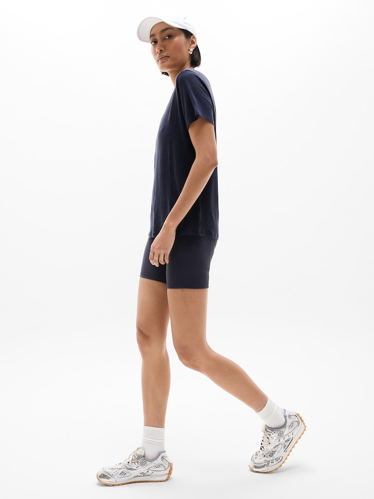 Getaway Linen Blend V-Neck Tee