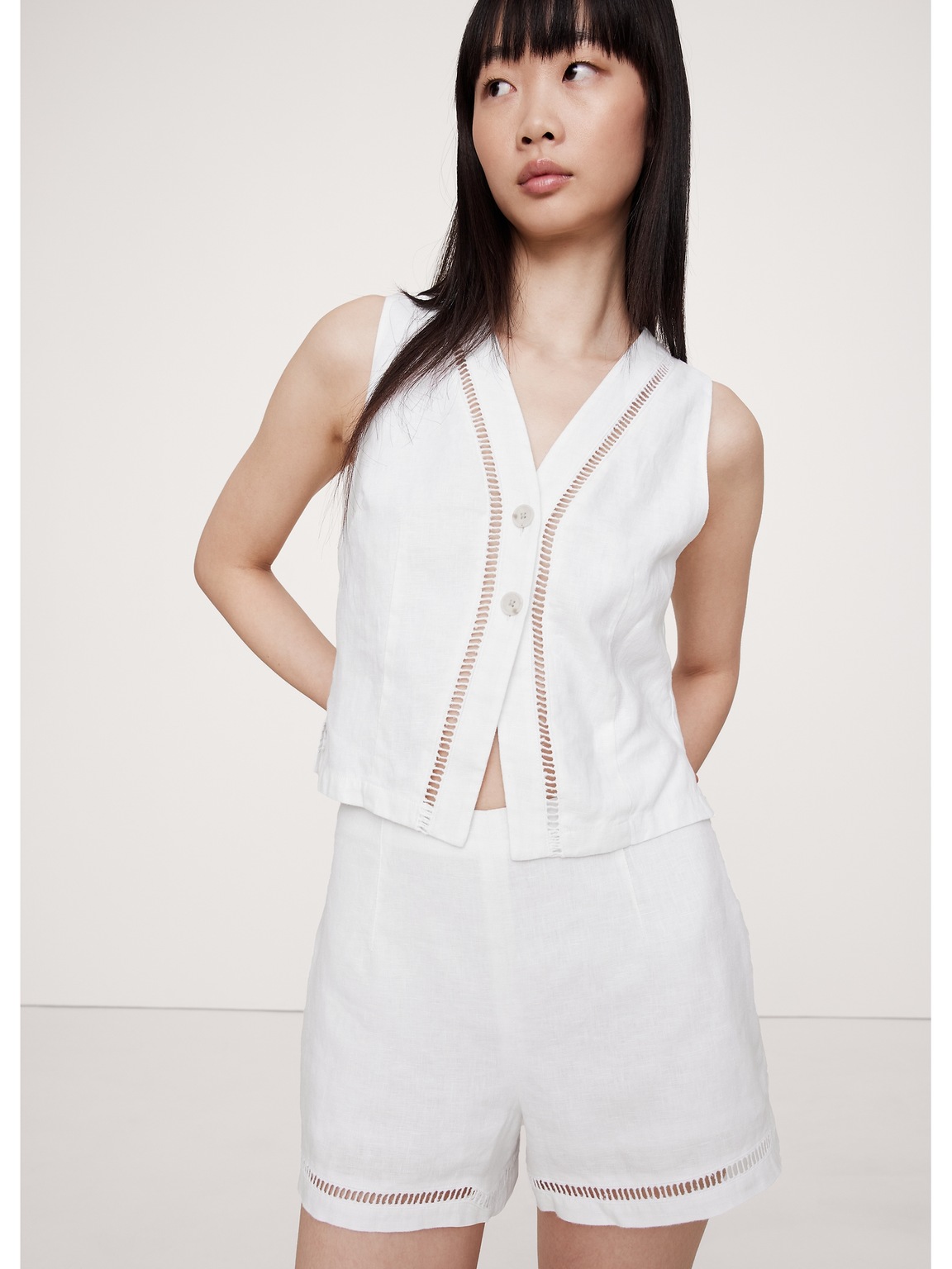 V-Neck Hardware One-Piece Swimsuit