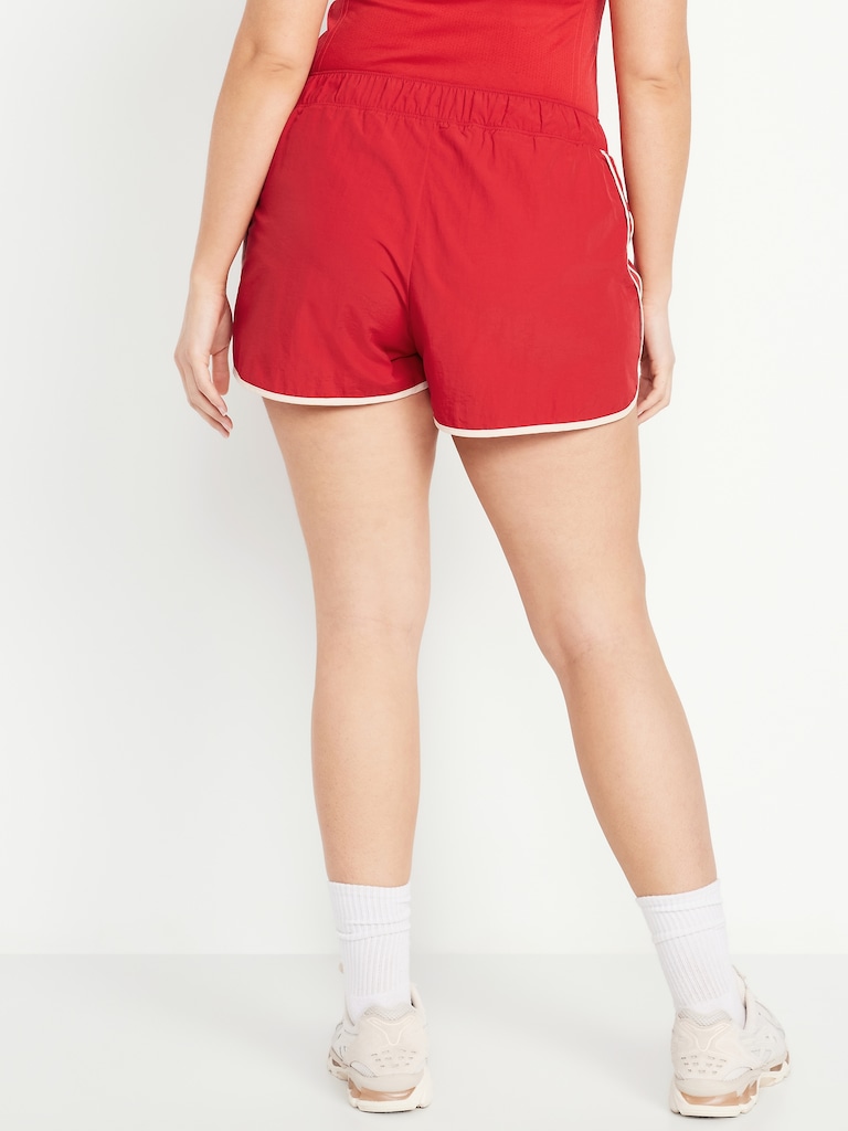 Mid-Rise Woven Run Shorts