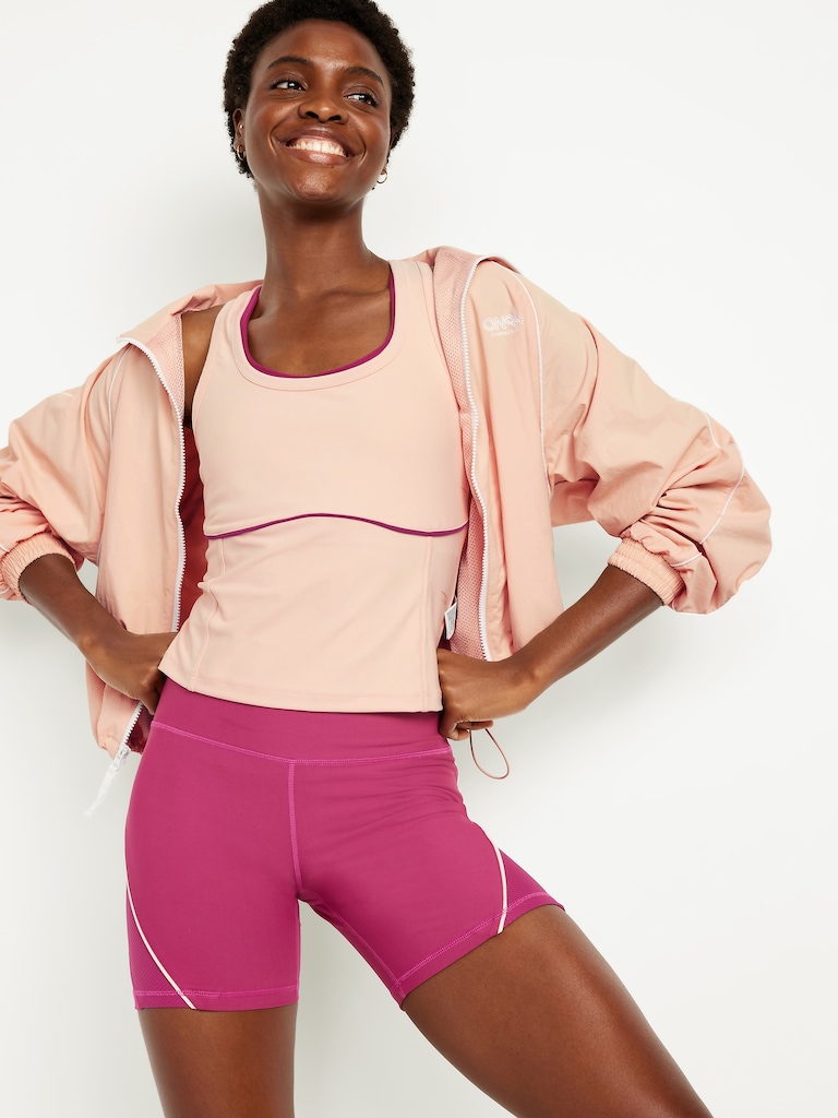 PowerSoft Racerback Cropped Shell Tank