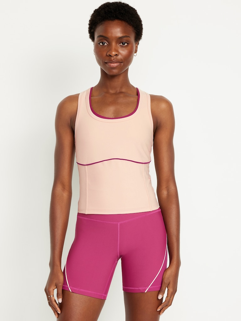 PowerSoft Racerback Cropped Shell Tank