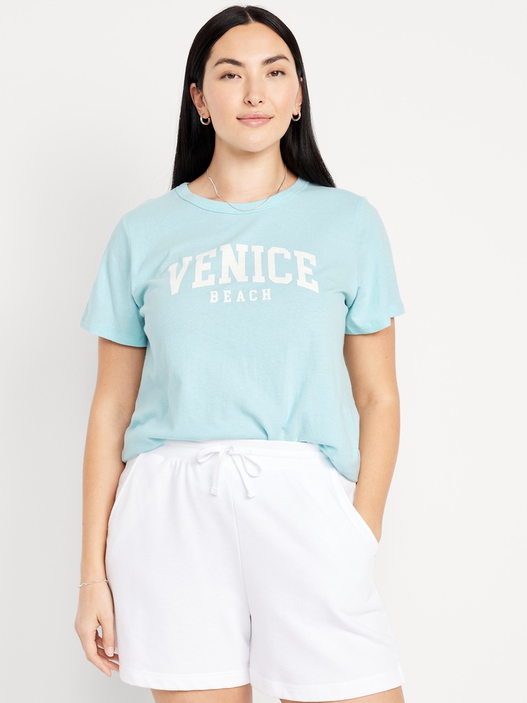 T-shirt passe-partout ras du cou à imprimé