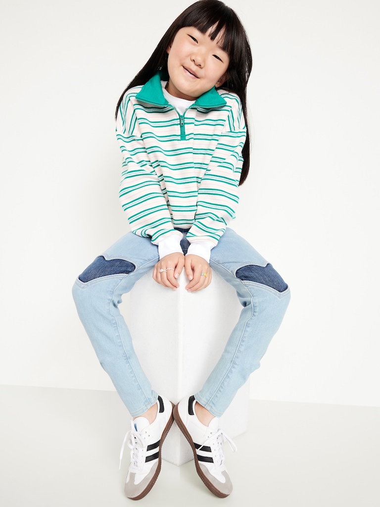 High-Waisted Rockstar 360° Stretch Knee-Patch Jeggings for Girls