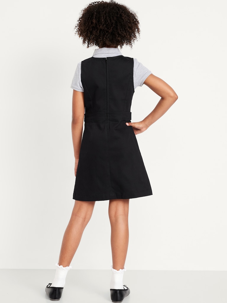 School Uniform Sleeveless Pleated Dress for Girls