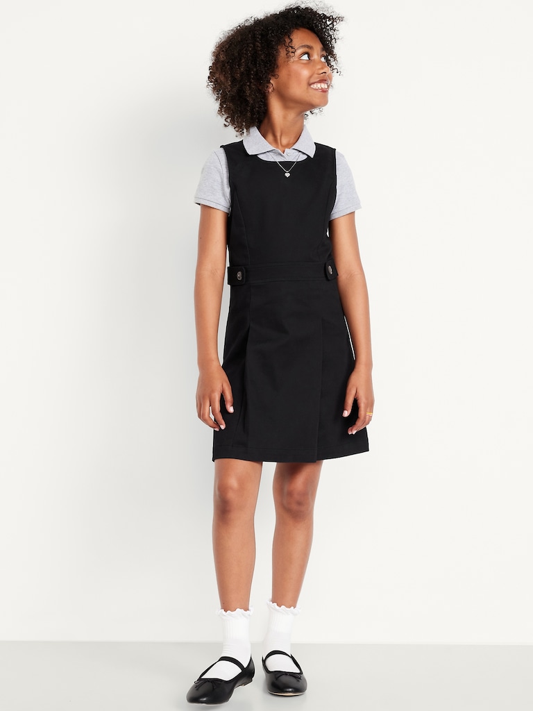 School Uniform Sleeveless Pleated Dress for Girls
