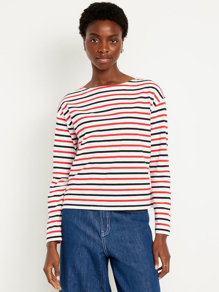 Long-Sleeve Mariner Loose T-Shirt