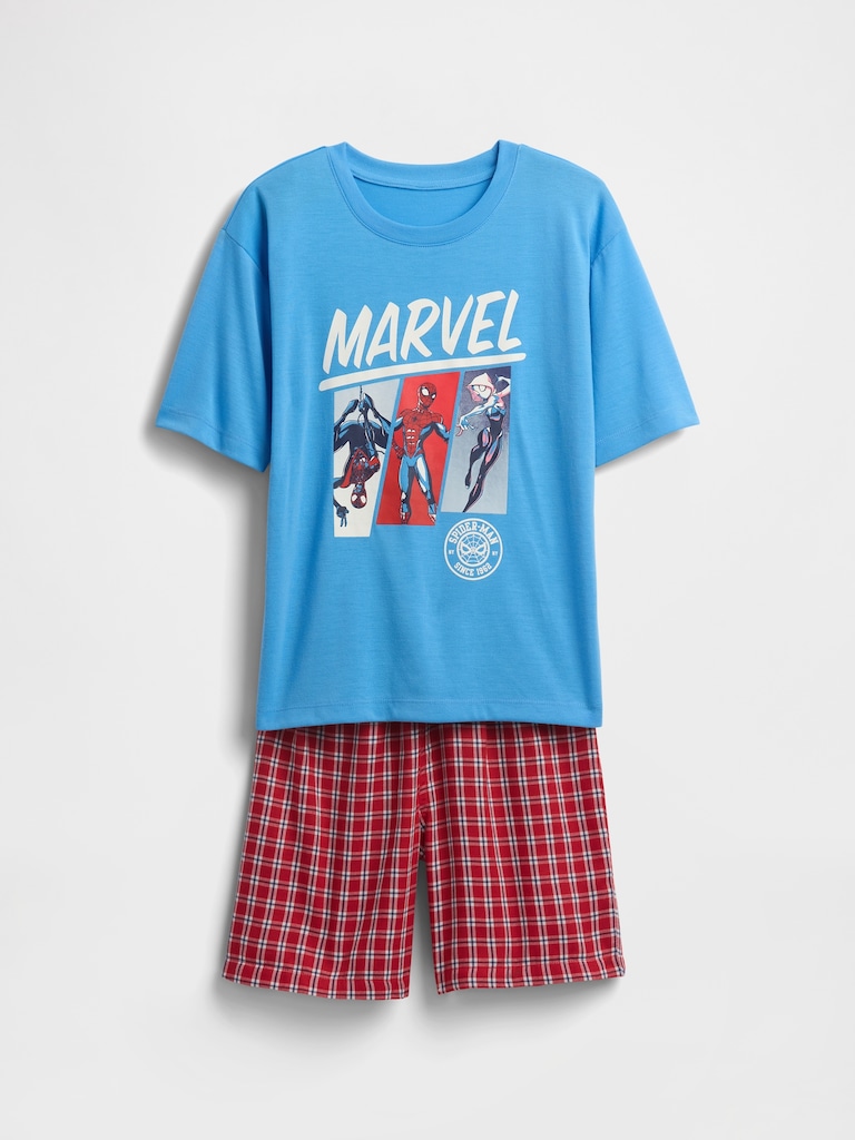 Kids Marvel Spider-Man Recycled PJ Short Set