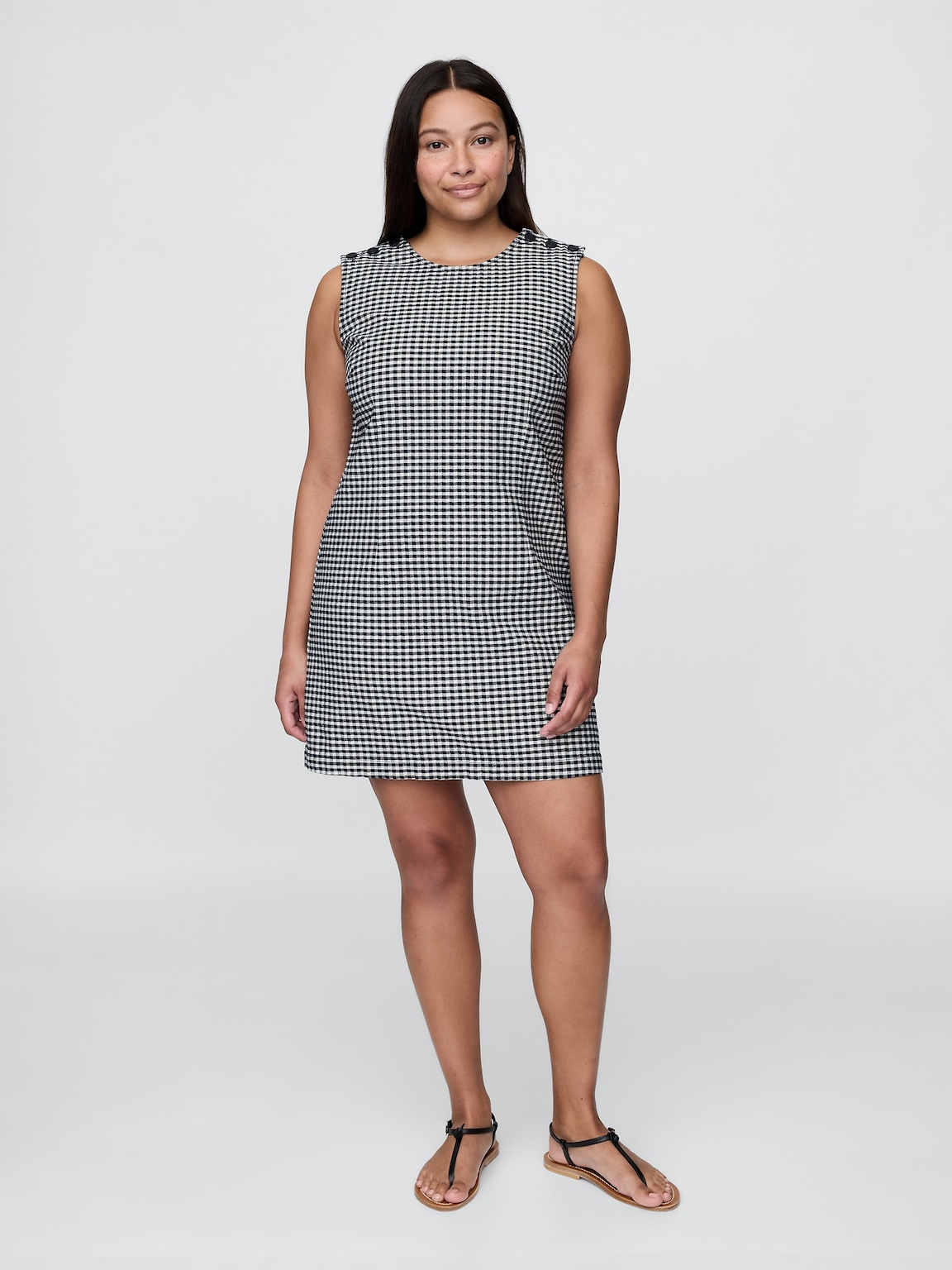 Gap × DÔEN Gingham Denim Mini Dress