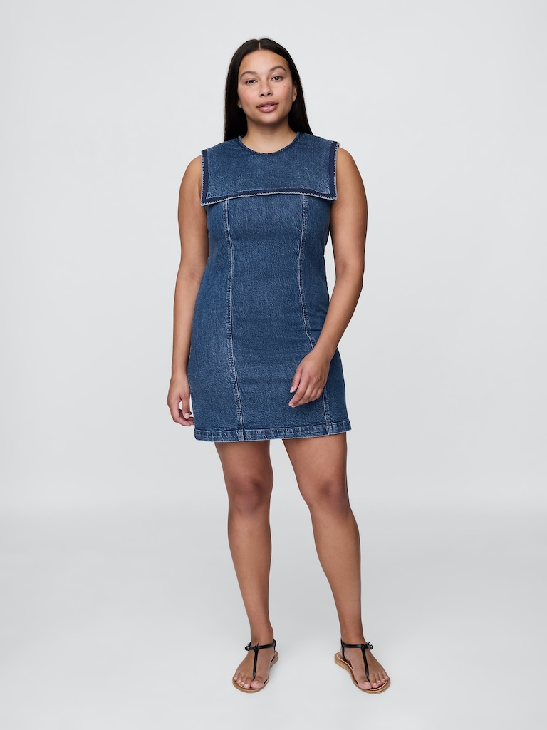 Gap × DÔEN Denim Sailor Mini Dress