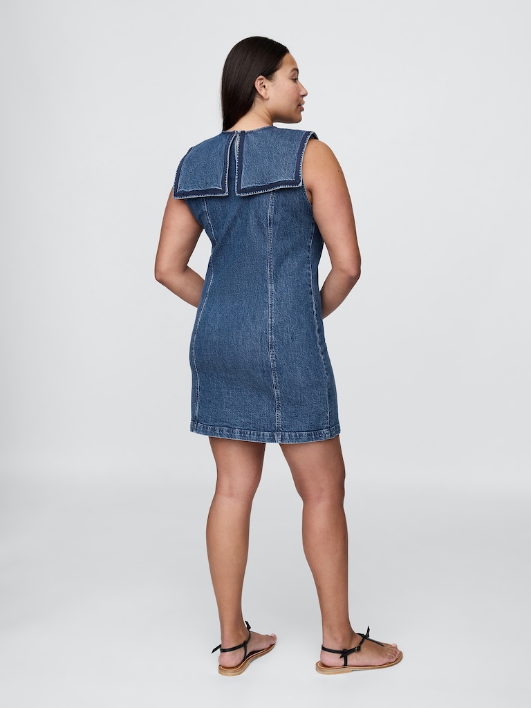 Gap × DÔEN Denim Sailor Mini Dress