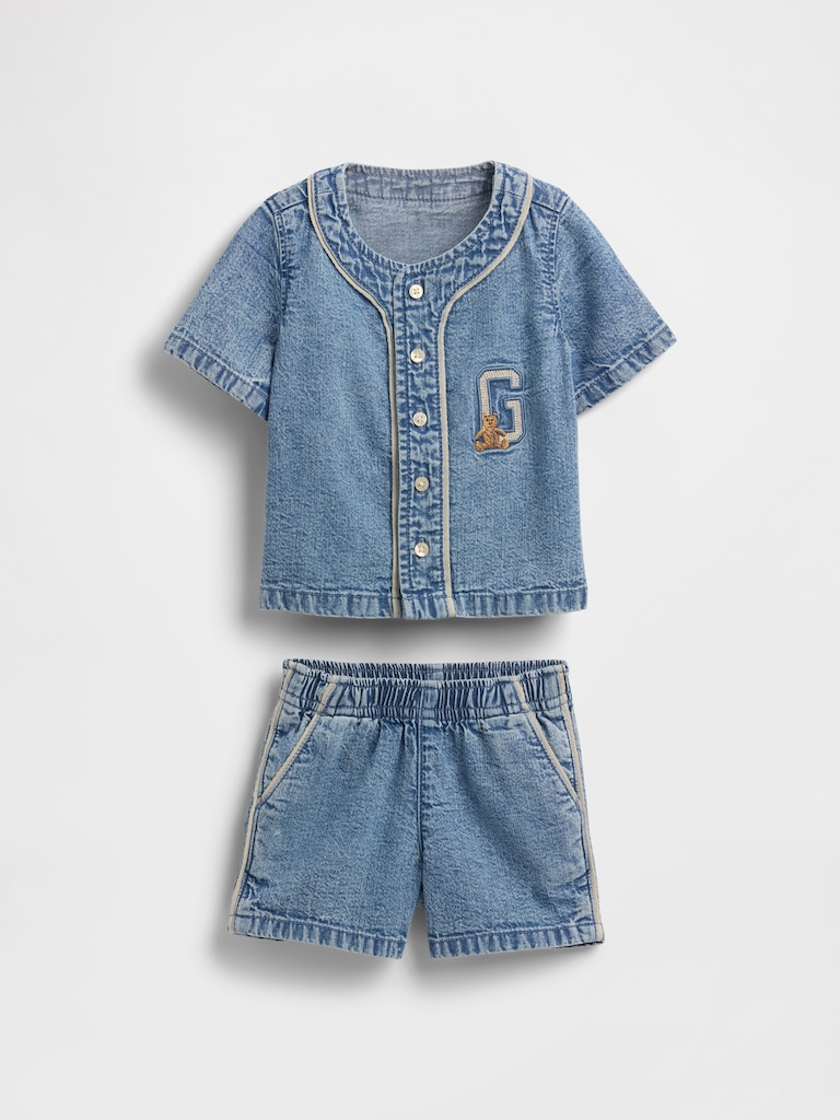 Baby Denim Jersey Outfit Set