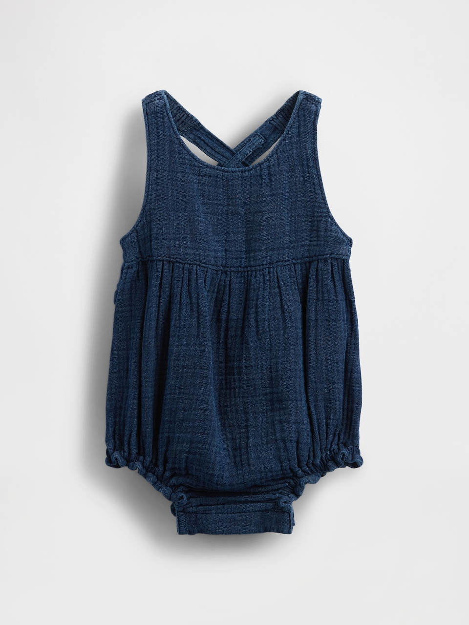Baby Crinkle Gauze Denim Bubble Shorty One-Piece