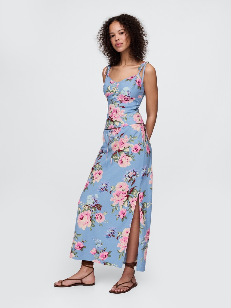 Linen-Blend Tie-Strap Cami