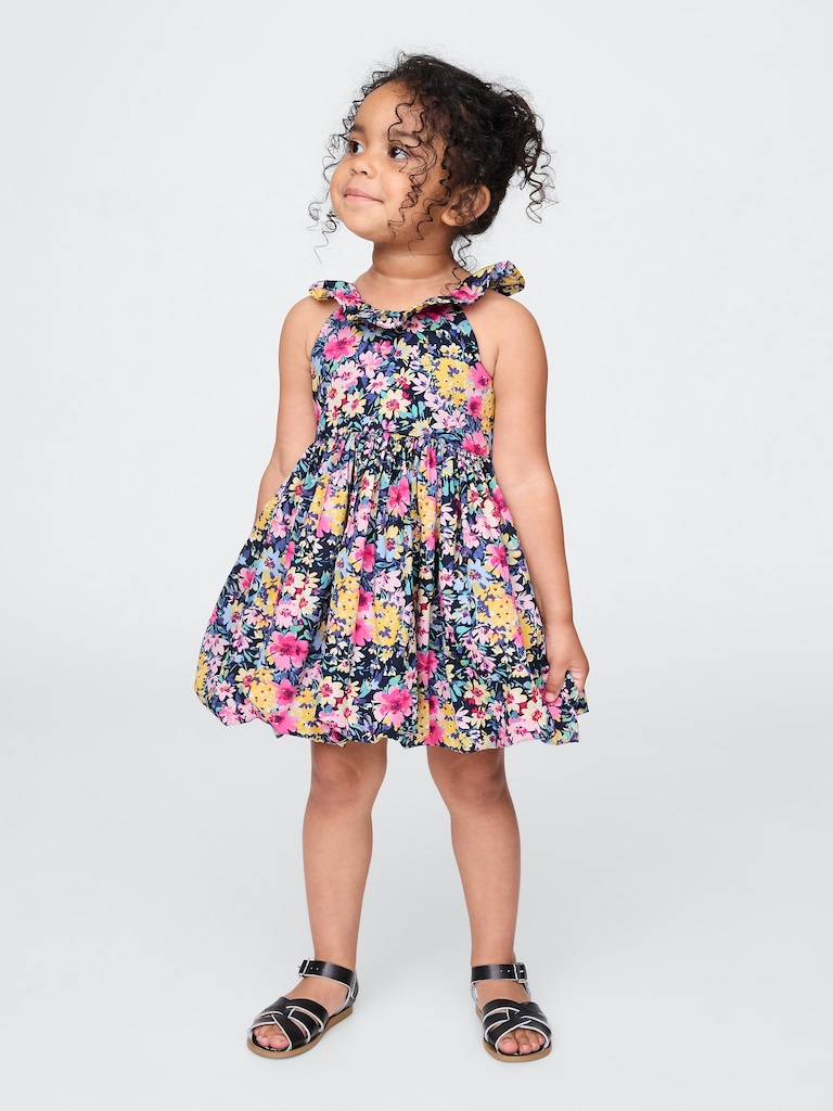 Baby & Toddler Ruffle-Neck Bubble Dress